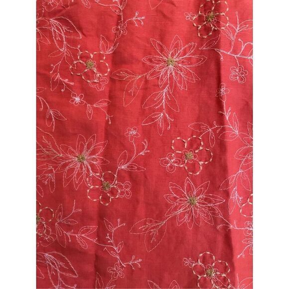 TALBOTS vintage Embroidered Floral Lace Trim V-Neck Linen Fully Lined Dress Size - Picture 14 of 15